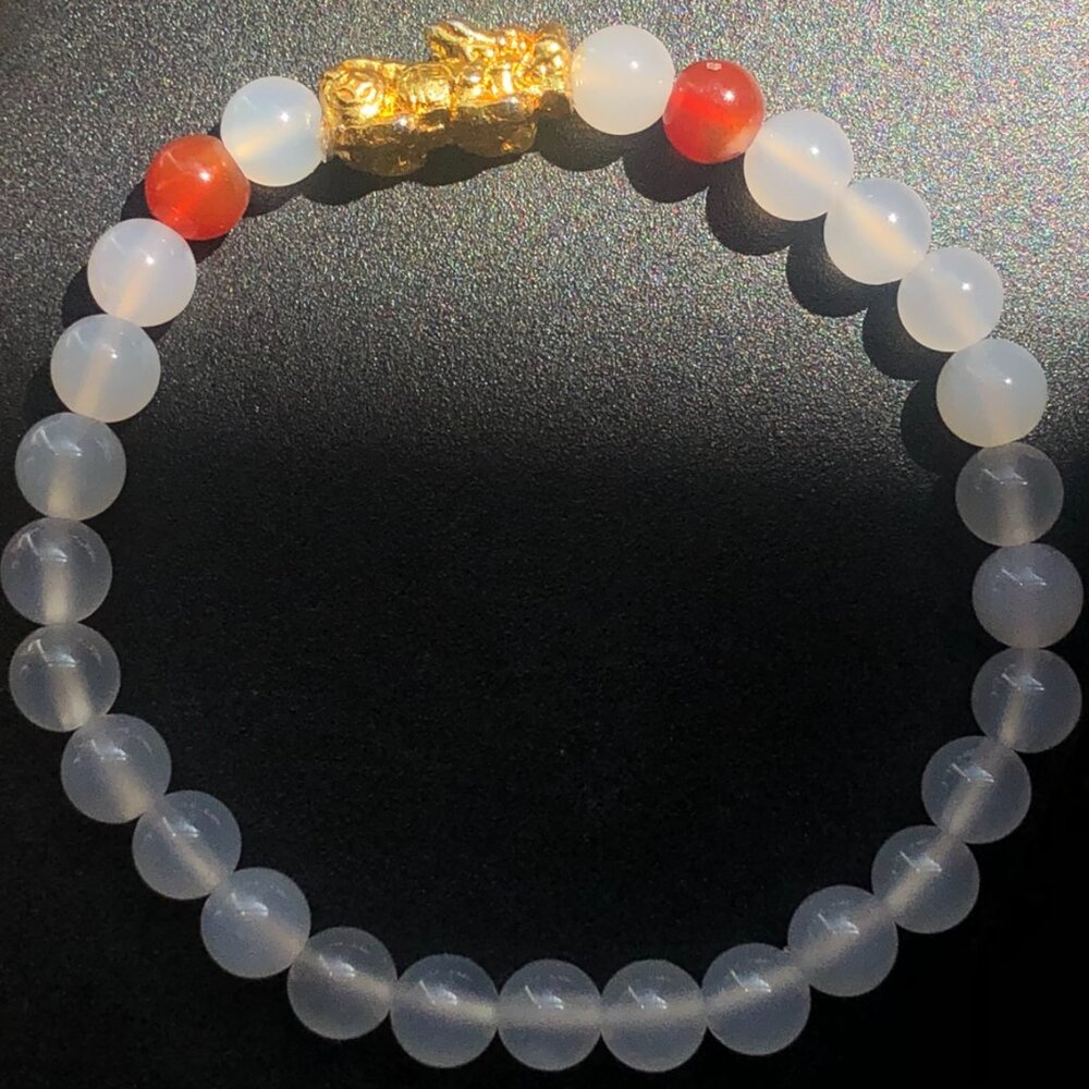 Handmade Crystal Dragon Pixiu Beaded Bracelet For Good Luck